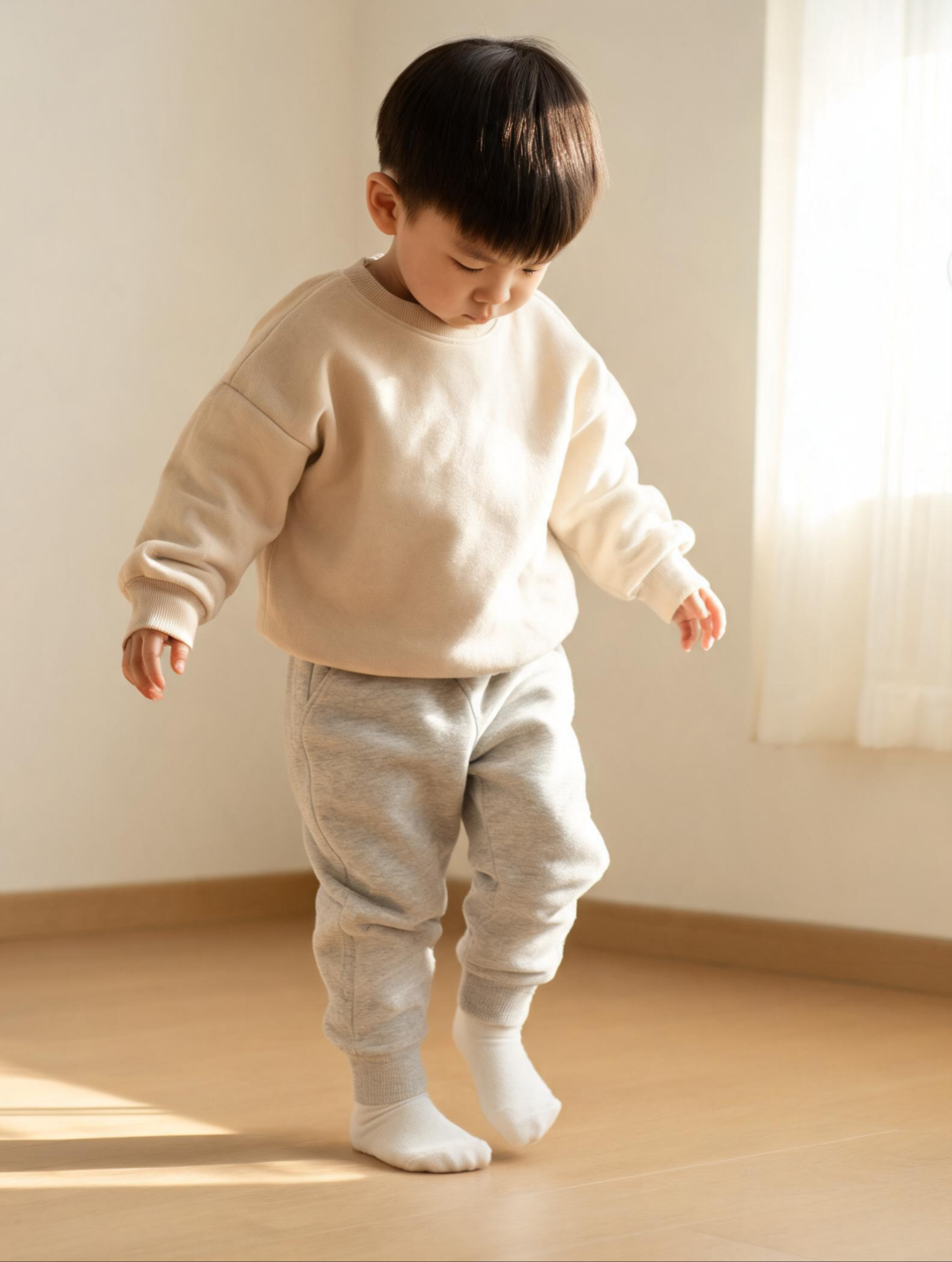bambino che cammina sulle punte