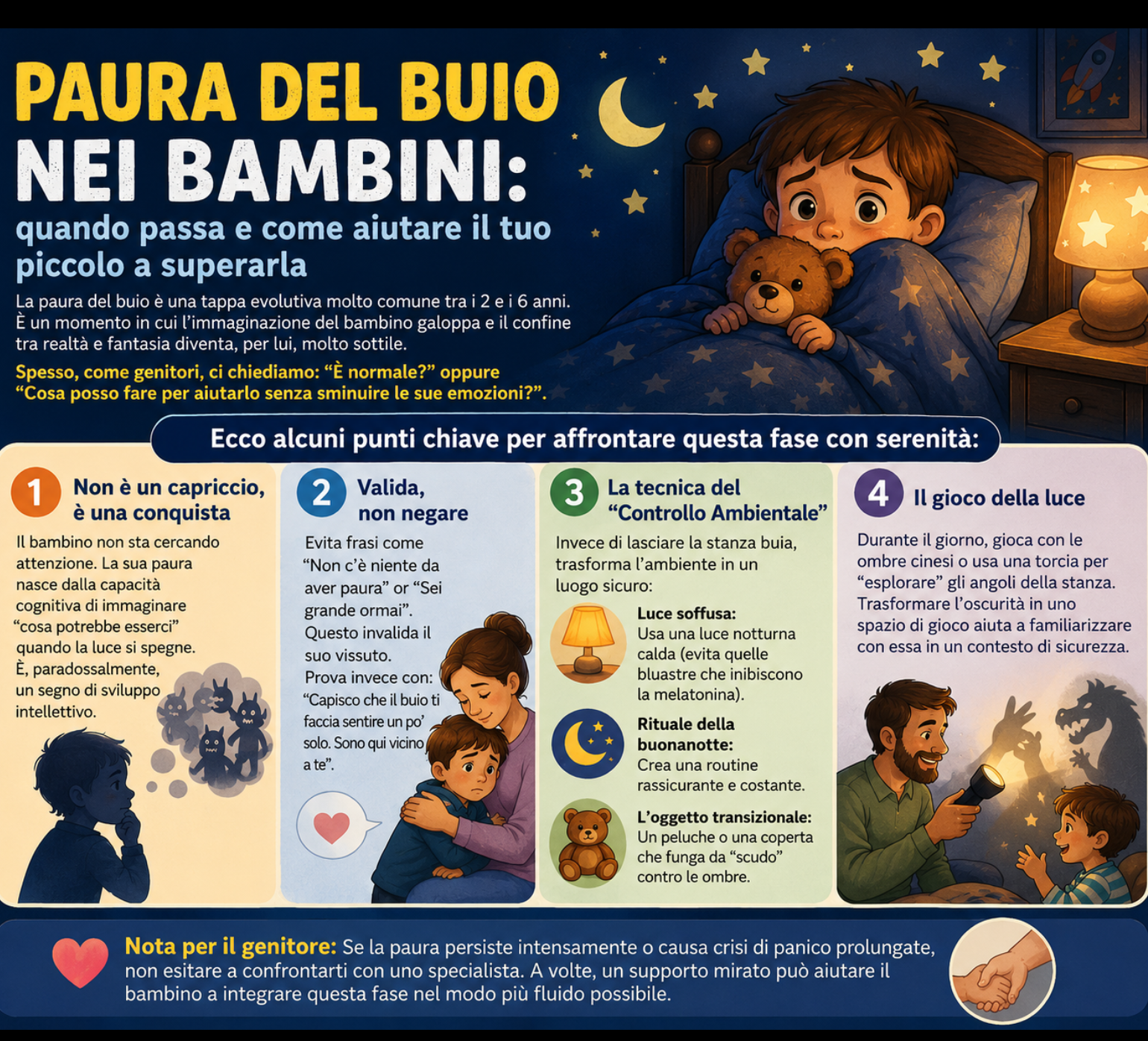 Paura del buio nei bambini.