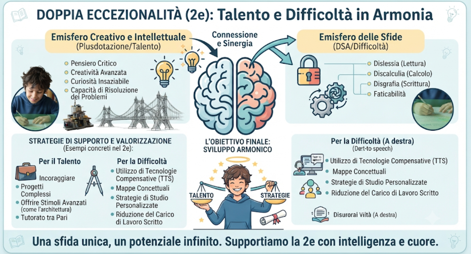 doppia eccezionalità ,2e plusdotazione DSA